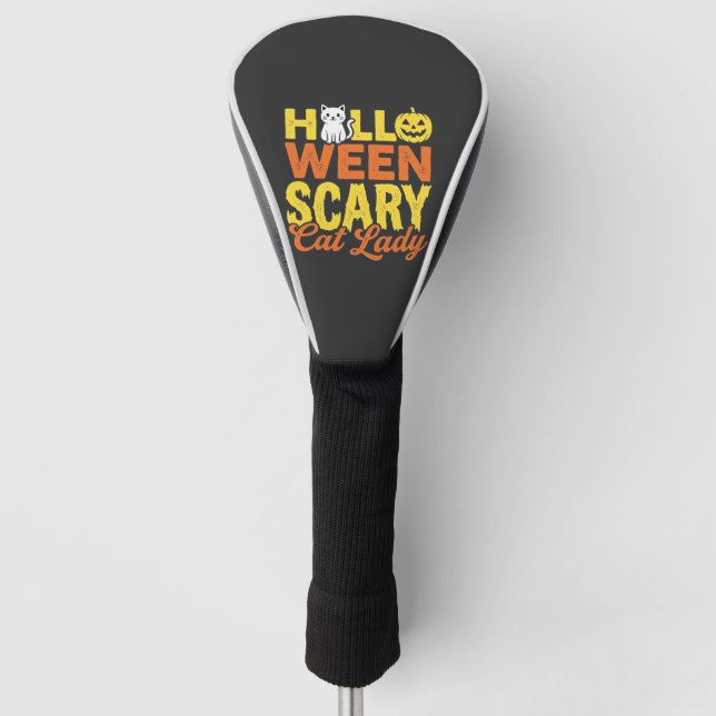 Scary Cat Lady Halloween Design_1 Golf Head Cover (Front)