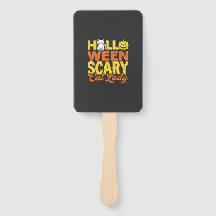 Scary Cat Lady Halloween Design_1 Hand Fan