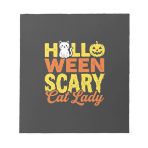 Scary Cat Lady Halloween Design_1 Notepad