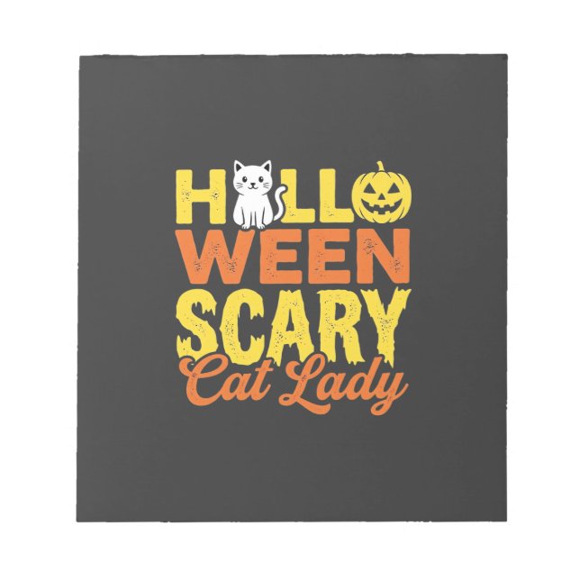 Scary Cat Lady Halloween Design_1 Notepad (Front)