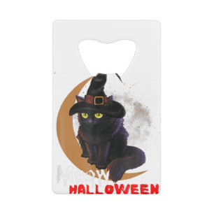Scary Cat Meow Halloween And He Moon Witch Costume