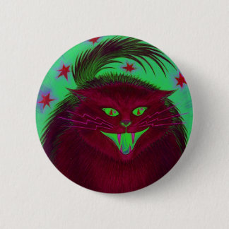 Scary Cat Red button round