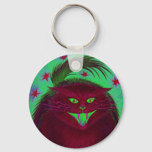 Scary Cat Red keychain