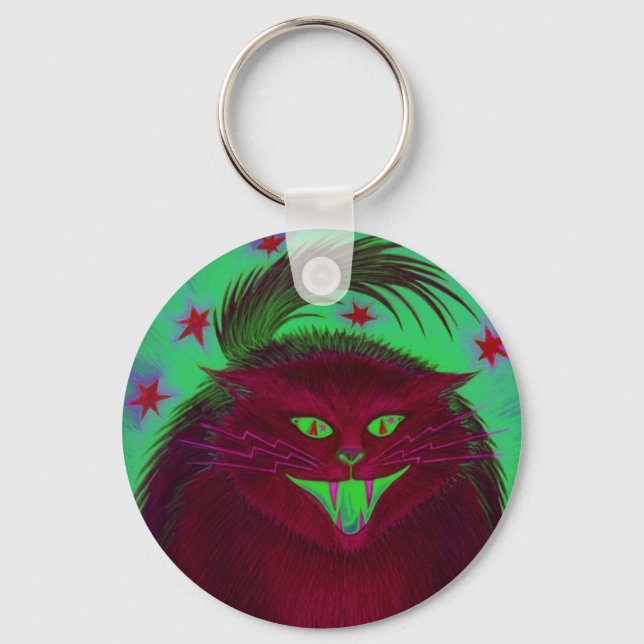 Scary Cat Red keychain (Front)