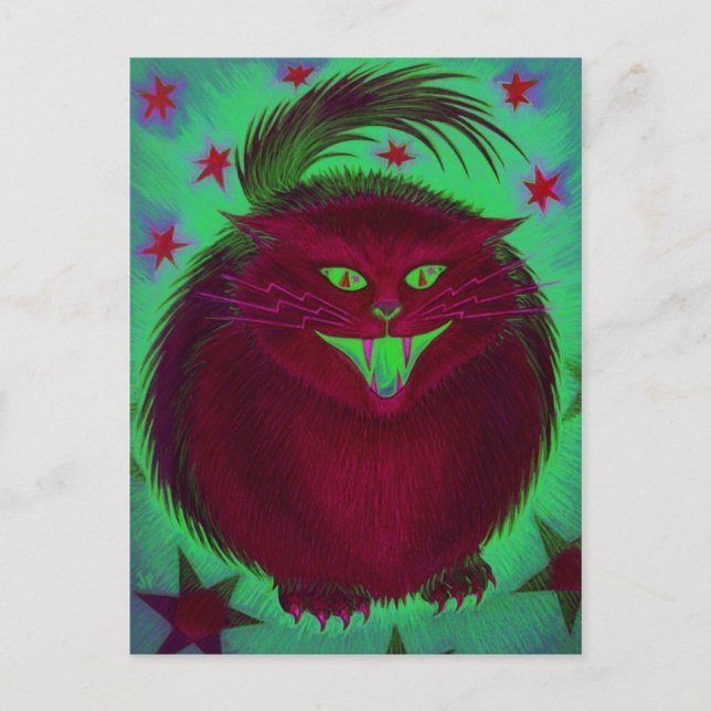 Scary Cat Red postcard (Front)