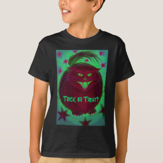 Scary Cat Red 'Trick or Treat?' t-shirt