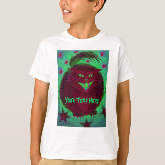 Scary Cat Red 'Your Text' t-shirt