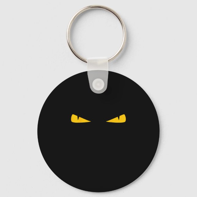 scary cat yellow eyes key ring (Front)