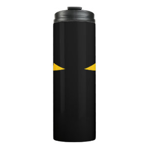 scary cat yellow eyes thermal tumbler