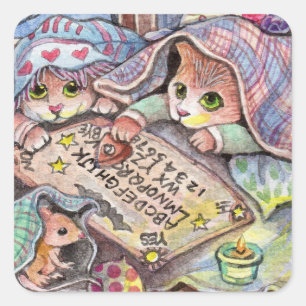 Scary Cats Square Sticker