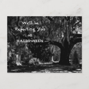 Scary Cemetery Halloween Invitation Postcard 2