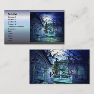 Scary Cemetery with Graveyard and Tombs Business Card