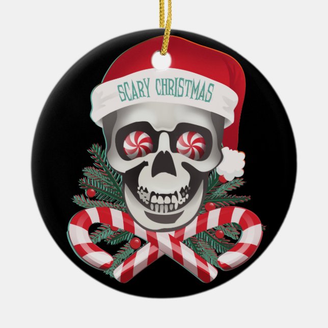 Scary Christmas Ceramic Tree Decoration (Front)