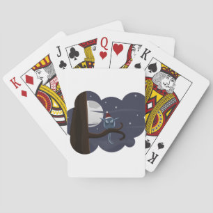scary christmas owl playing cards