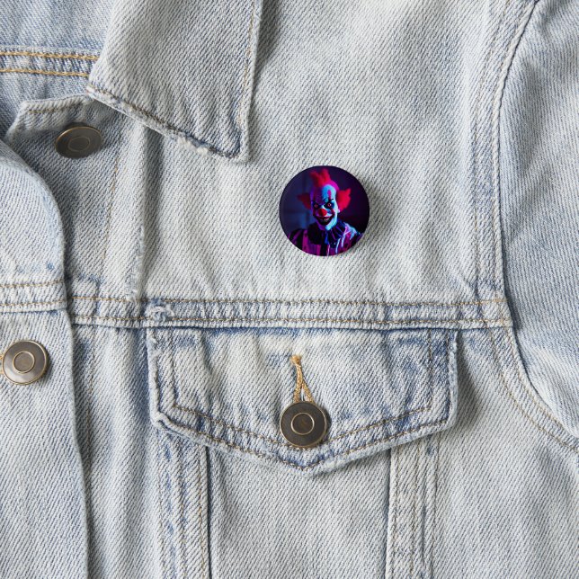 scary clown 3 cm round badge (In Situ)