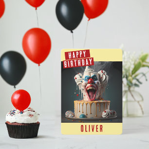 Scary clown Birthday Card