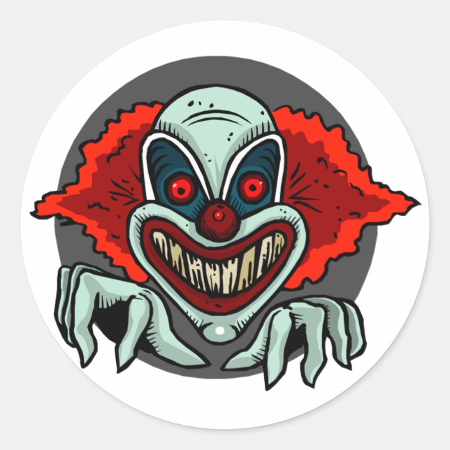 Scary Clown Classic Round Sticker (Front)