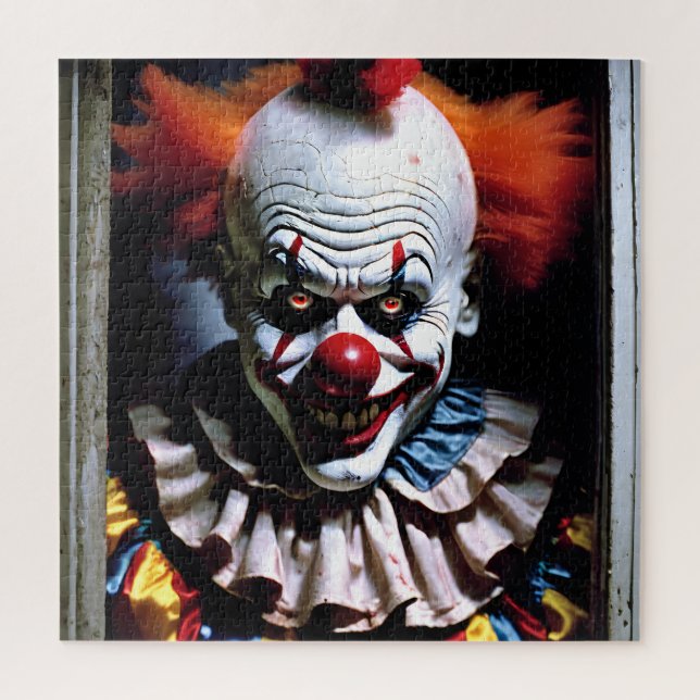 Scary Clown Evil Grin Circus Auguste Horror Jigsaw Puzzle (Vertical)