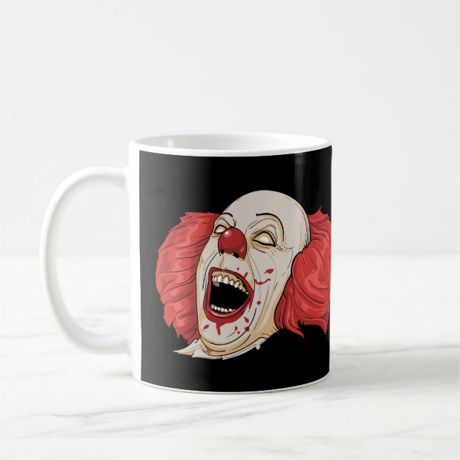 SCARY Clown Face Coffee Mug (Left)