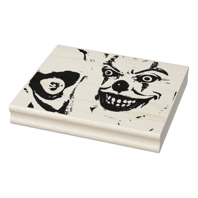Scary Clown faces - Halloween card making Rubber Stamp (Stamp)