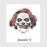 Scary clown horror cartoon sticker<br><div class="desc">Scary clown horror cartoon. Cool design perfect for people who love horror movies,  games,  comics,  and cartoons. Grab this design as a birthday or Christmas gift for your boyfriend,  girlfriend,  brother,  sister,  or friend who loves creepy clowns. The design is also great for all Halloween lovers.</div>
