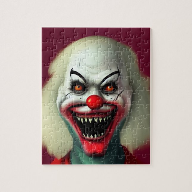 scary clown horror portrait ugly monster Halloween Jigsaw Puzzle (Vertical)