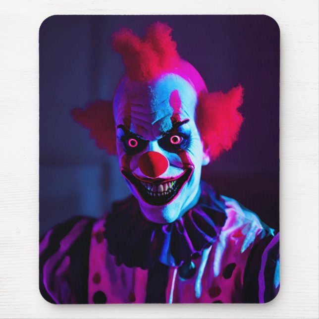 scary clown mouse pad (Front)