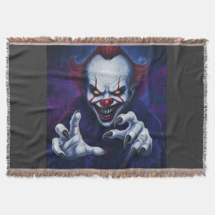 Scary Clown Throw Blanket