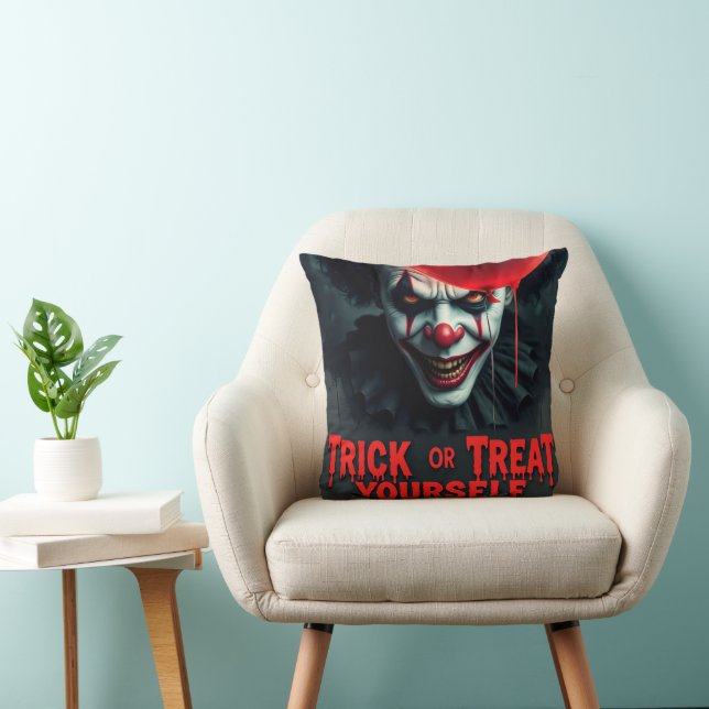 Scary Clown Trick or Treat Yourself  Cushion (Chair)