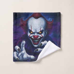 Scary Clown Wash Cloth