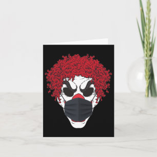 Scary Clown Wearing A Face Mask Germophobe Hallowe Card