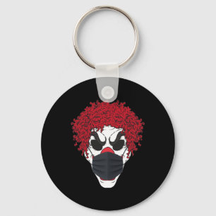 Scary Clown Wearing A Face Mask Germophobe Hallowe Key Ring