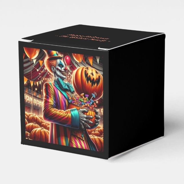 Scary Clown with Jack O' Lantern Halloween Favour Box (Front Side)
