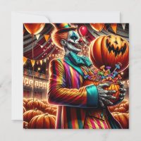 Scary Clown with Jack O' Lantern Halloween