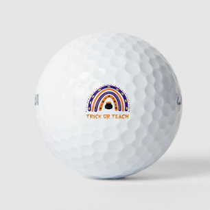 Scary Colourful Rainbow Halloween Teacher Cute Tri Golf Balls