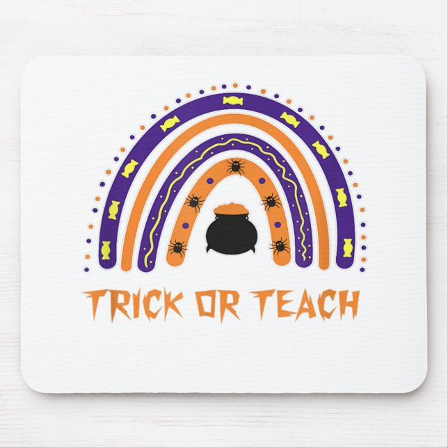 Scary Colourful Rainbow Halloween Teacher Cute Tri Mouse Pad (Front)