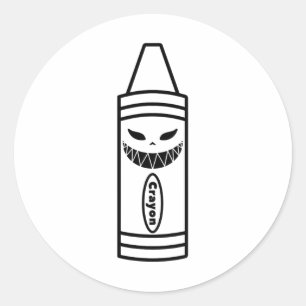Scary Crayon Box Halloween Easy Costume Couples Ad Classic Round Sticker