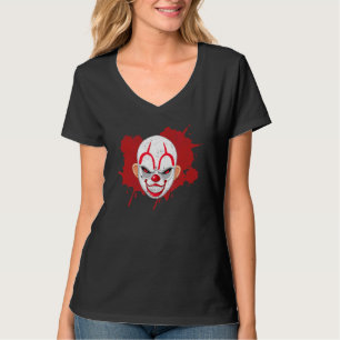 Scary Creepy Clown Face Halloween Clowns Nose Make T-Shirt