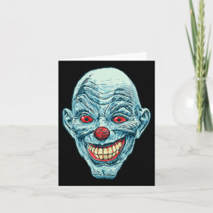 Scary Creepy Clown Face Halloween Horror Graphic  Card
