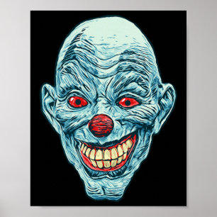 Scary Creepy Clown Face Halloween Horror Graphic  Poster
