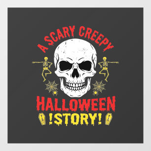 Scary Creepy Halloween Story Skull Design_1