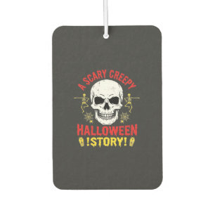 Scary Creepy Halloween Story Skull Design_1 Car Air Freshener