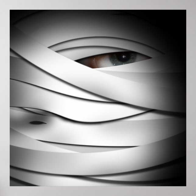 Scary Creepy One Eyed Halloween Mummy Poster (Front)