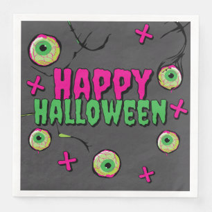 Scary Cute Funky Zombie Happy Halloween Napkin