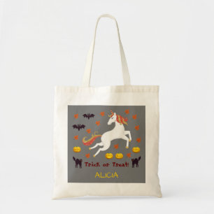 Scary Cute Halloween Unicorn Pumpkins Bats Custom  Tote Bag