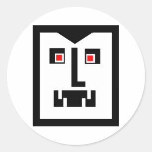 Scary Cyborg Vampire Bot Classic Round Sticker