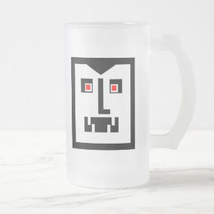 Scary  Cyborg Vampire Bot - Customised Frosted Glass Beer Mug
