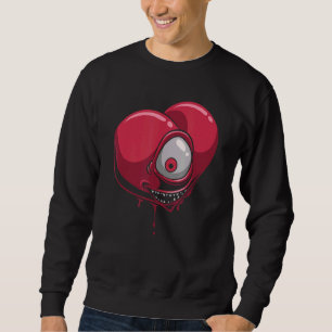 Scary Dark Bleeding Heart Pastel Gothic Creepy Hal Sweatshirt