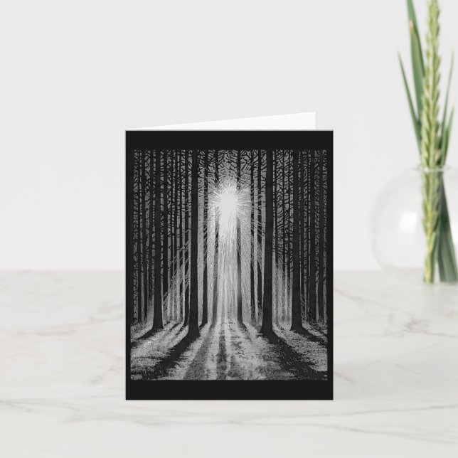 Scary Dark Forest Grunge Trees Halloween Gothic Ar Card (Front)