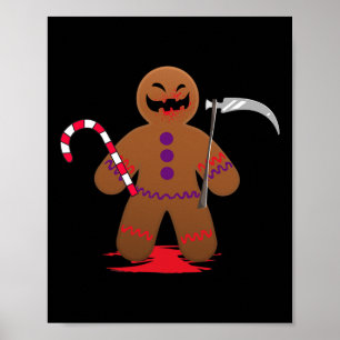 Scary Death Gingerbread Man For Halloween Poster